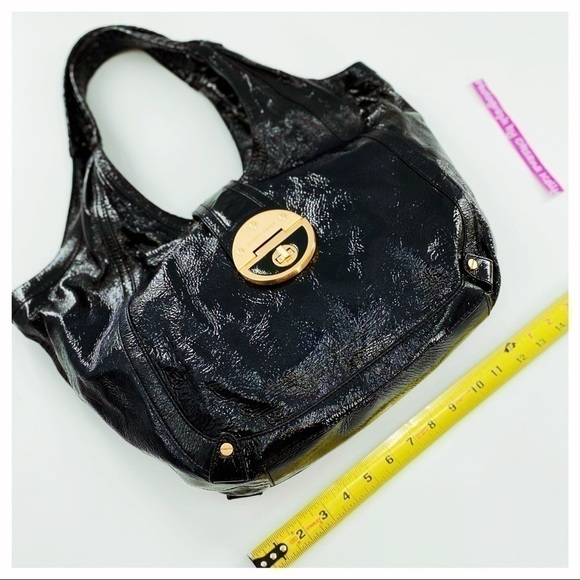 Elliott Lucca Handbag Black Patent Leather Satchel - Picture 6 of 8